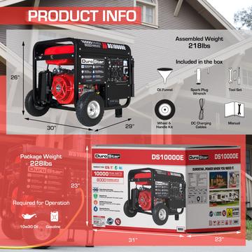 Image of DuroStar DS10000E 10000-Watt 18-Hp Gas Generator w/ Electric Start