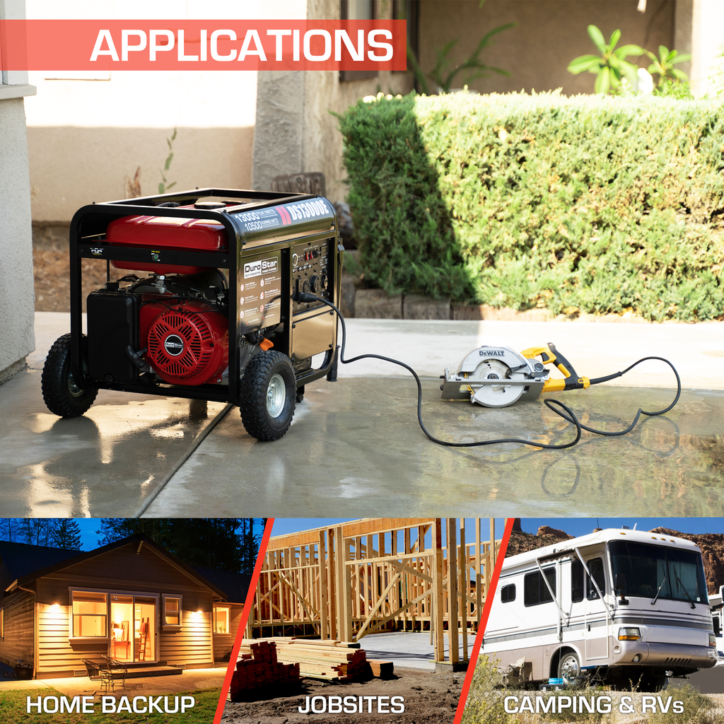 DuroStar DS13000E 13,000-Watt 500cc Portable Gas Electric Start Generator
