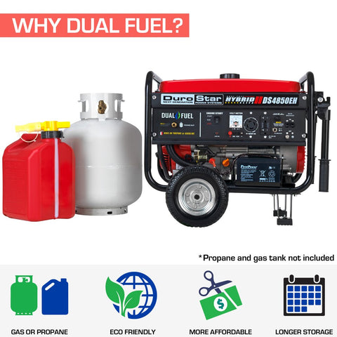 Image of DuroStar DS4850EH 4,850-Watt Dual Fuel Hybrid Generator w/ Electric Start