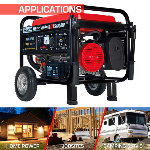Image of DuroStar DS4850EH 4,850-Watt Dual Fuel Hybrid Generator w/ Electric Start