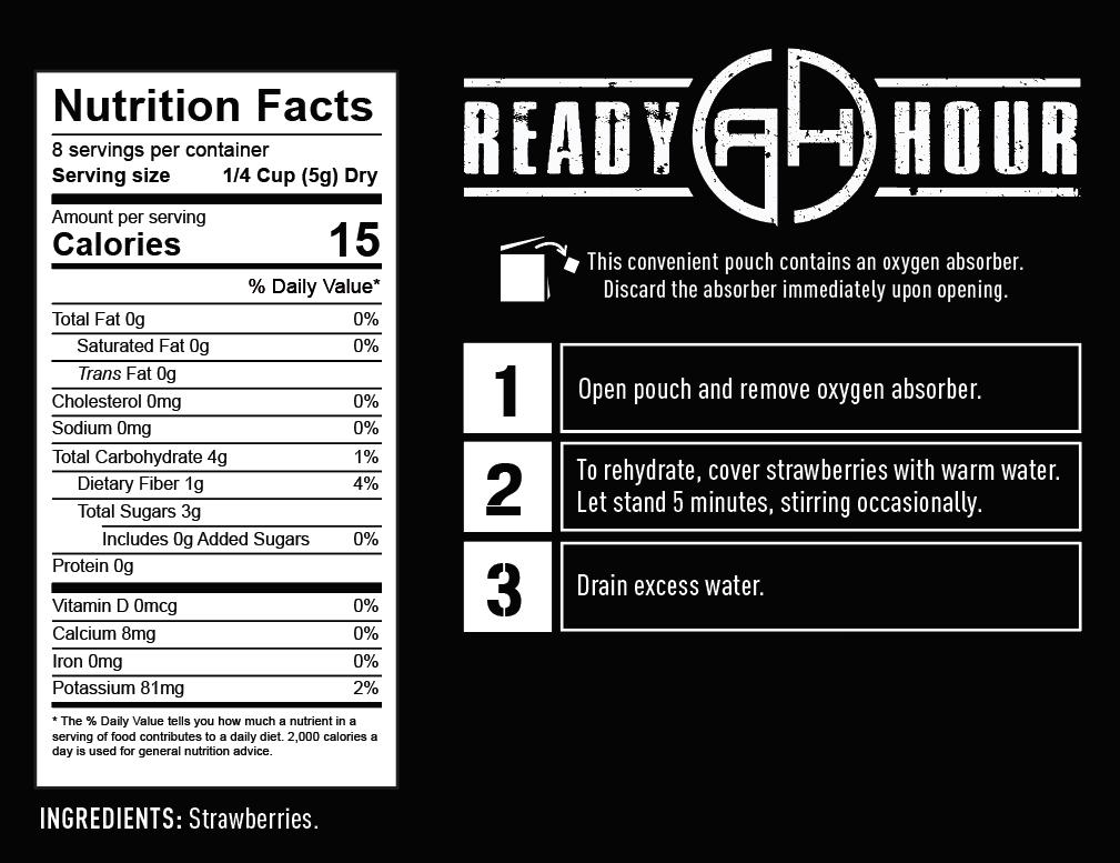 Ready Hour Freeze-Dried Sliced Strawberries (36 servings)