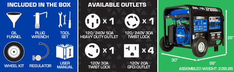 Image of DuroMax XP10000HX 10,000-Watt 439cc Dual Fuel Gas Propane Portable Generator with CO Alert