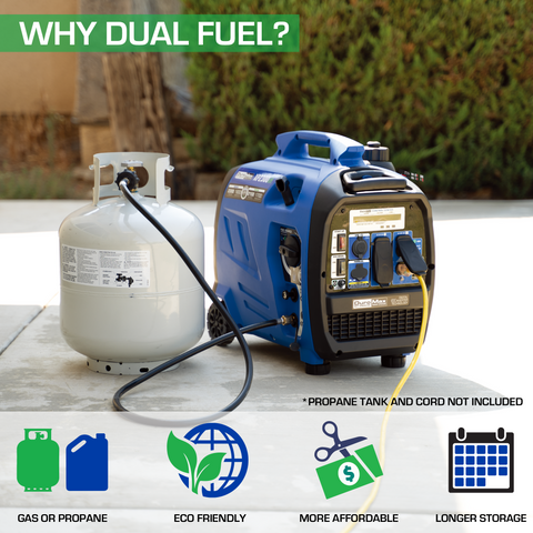 Image of DuroMax XP2300iH 2300-Watt 80cc Dual Fuel Digital Inverter Hybrid Portable Generator with CO Alert
