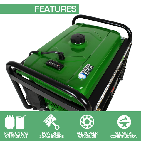 Image of DuroMax XP5250EH 5250-Watt Portable Hybrid Gas Propane Generator