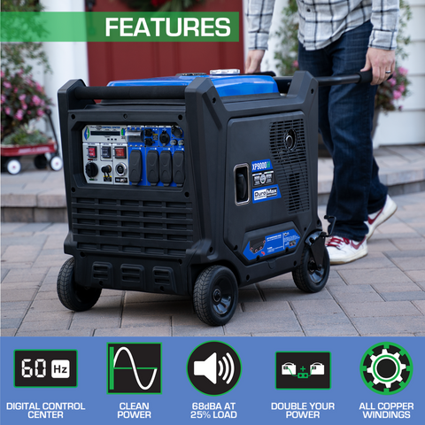 Image of DuroMax XP9000iH 9000-Watt 459cc Dual Fuel Digital Inverter Hybrid Portable Generator