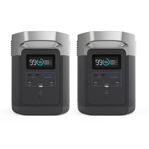 Image of EcoFlow DELTA 1300 X2 1800 Watt Solar Generator Two Unit Package
