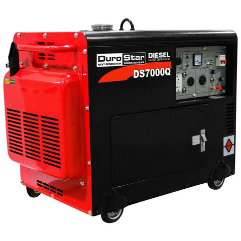 Image of DuroStar DS7000Q 6,500 Watt Enclosed Diesel Portable Generator - Remote Start