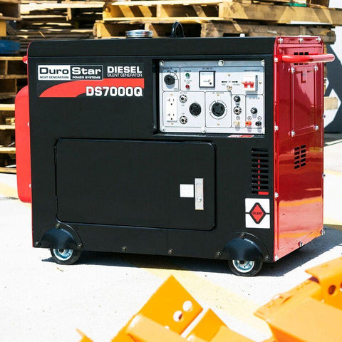 Image of DuroStar DS7000Q 6,500 Watt Enclosed Diesel Portable Generator - Remote Start