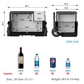 LionCooler X30A Portable Solar Fridge Freezer, 32 Quarts (2019 Model)