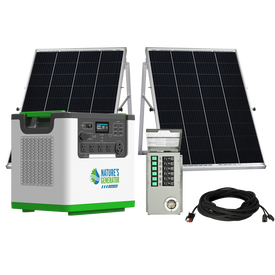 Nature's Generator L3600 home power backup with solar panels and transfer switch