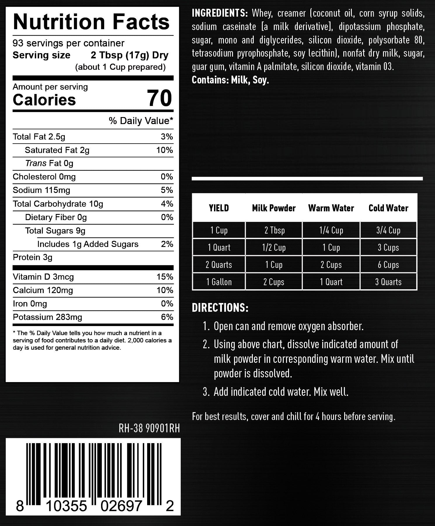 Ready Hour Powdered Whey Milk (93 servings)