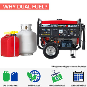 DuroStar DS4850EH 4,850-Watt Dual Fuel Hybrid Generator w/ Electric Start