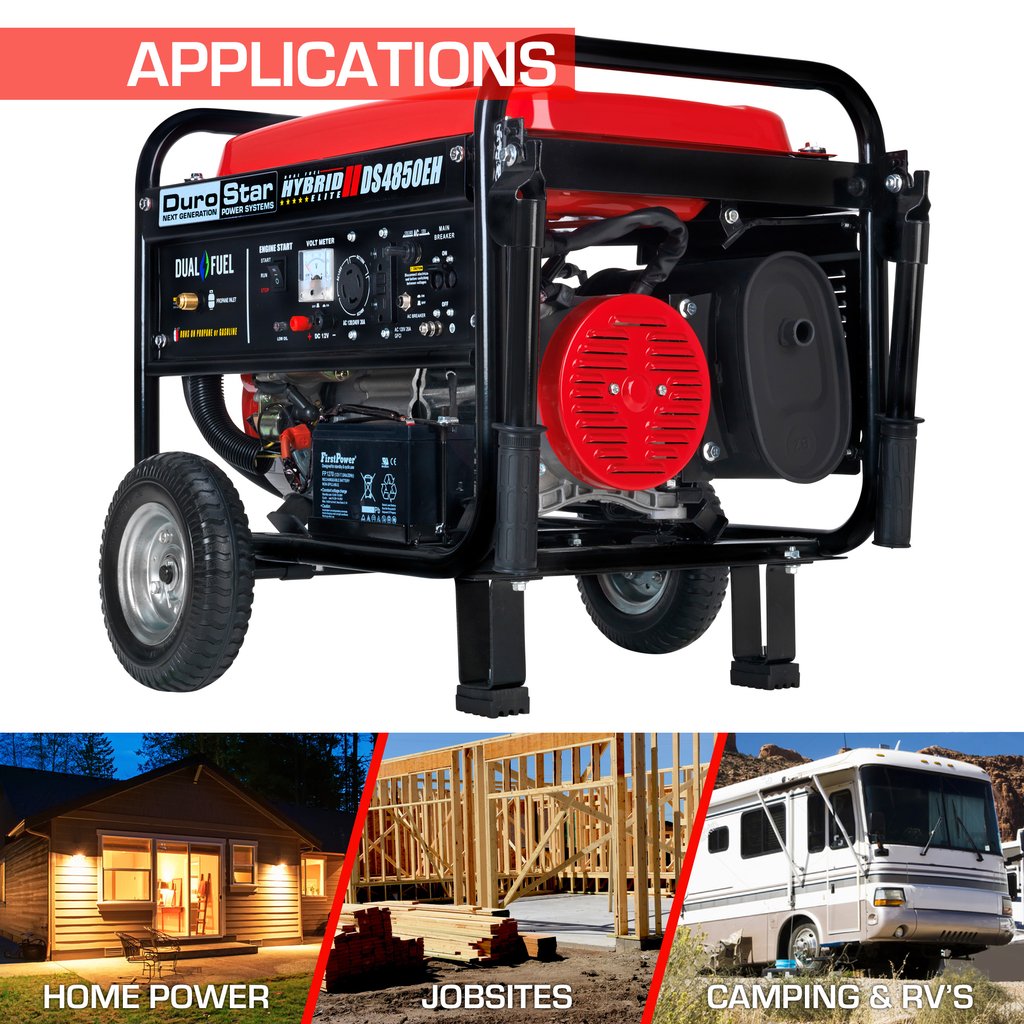 DuroStar DS4850EH 4,850-Watt Dual Fuel Hybrid Generator w/ Electric Start