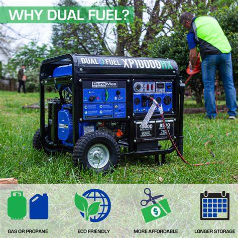 Image of DuroMax XP10000HX 10,000-Watt 439cc Dual Fuel Gas Propane Portable Generator with CO Alert