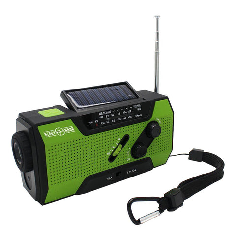 Image of Ready Hour 4-in-1 Emergency Solar Flashlight & AM/FM/Weather Radio w/ Hand Crank