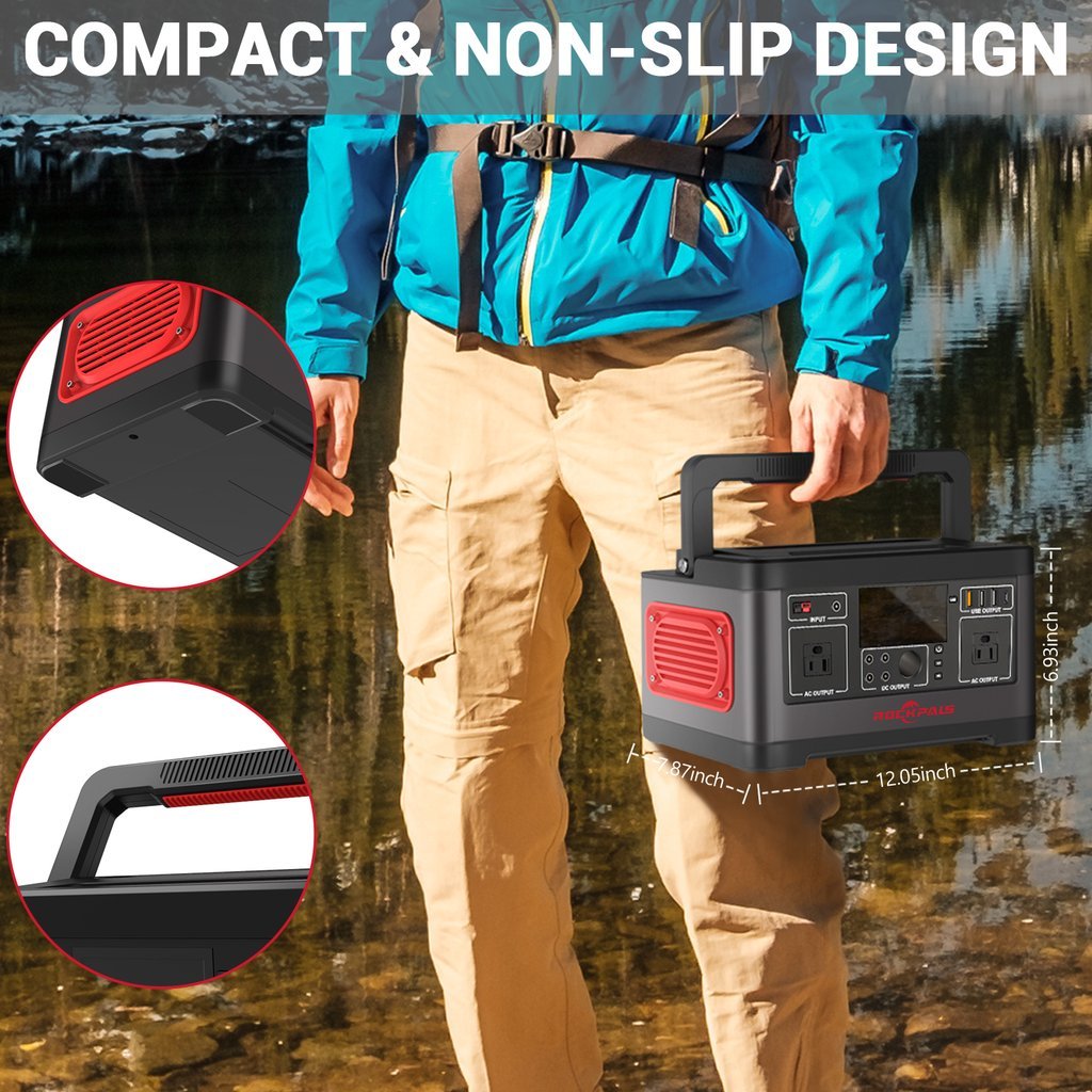 Rockpals 500W/520WH Power Station + 100W Solar Panel Combo