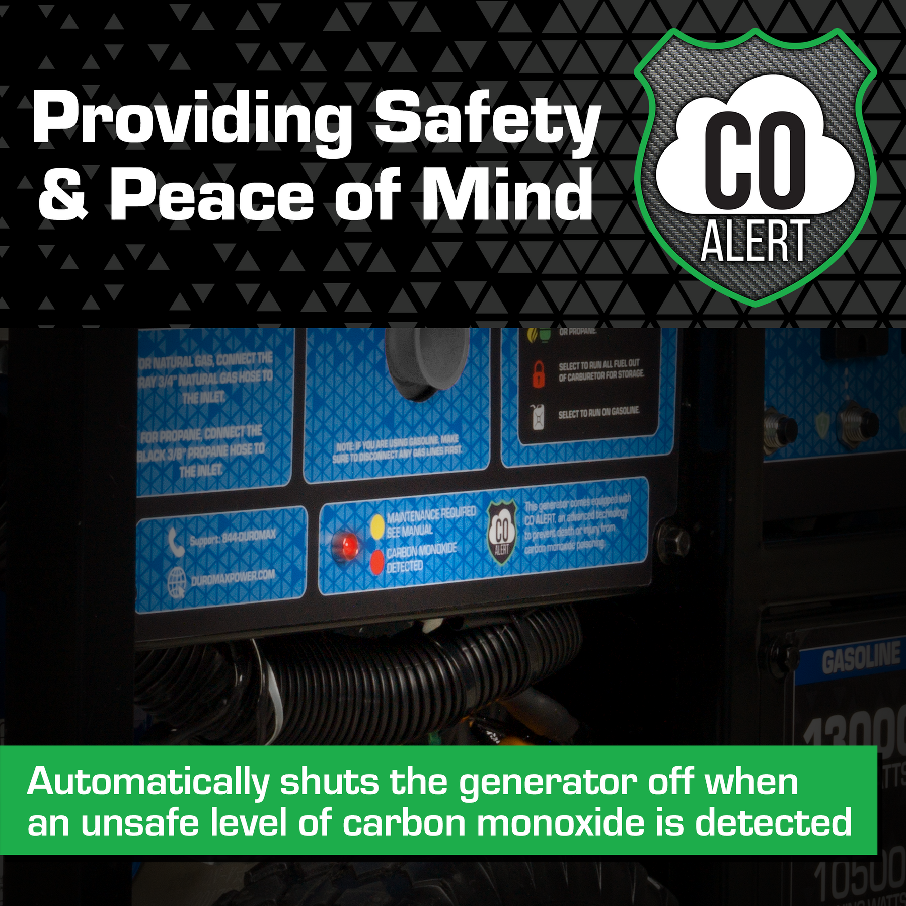 13,000 Watt Tri Fuel Portable HXT Generator w/ CO Alert