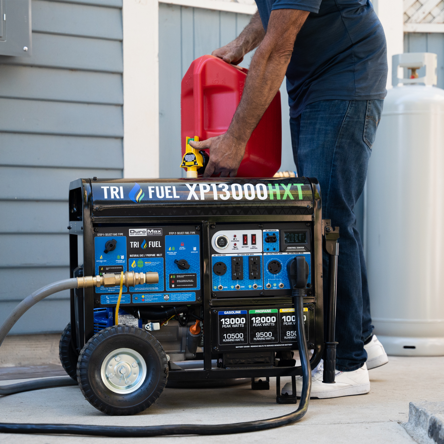 13,000 Watt Tri Fuel Portable HXT Generator w/ CO Alert