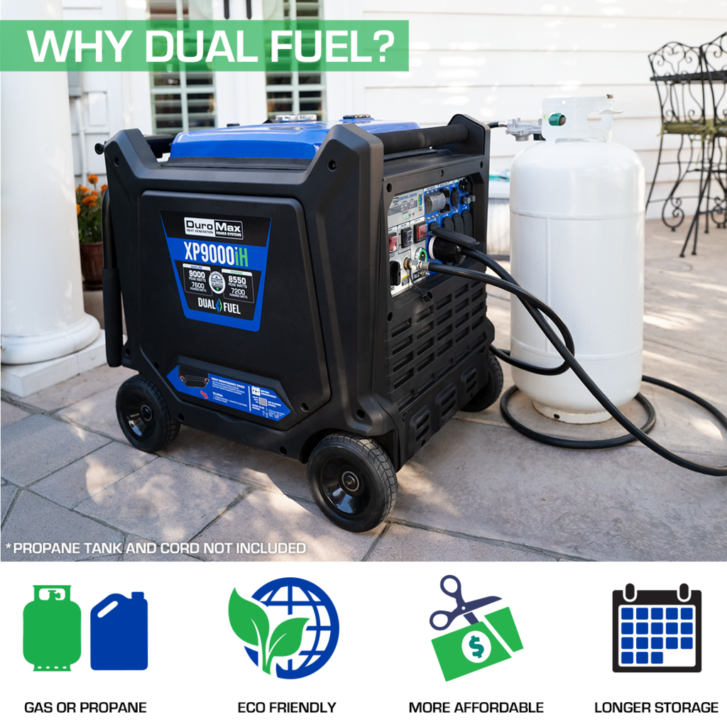 DuroMax XP9000iH 9000-Watt 459cc Dual Fuel Digital Inverter Hybrid Portable Generator
