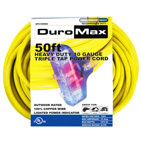 Image of DuroMax XPC10050A 50-Foot 10 Gauge Single Tap Extension Power Cord