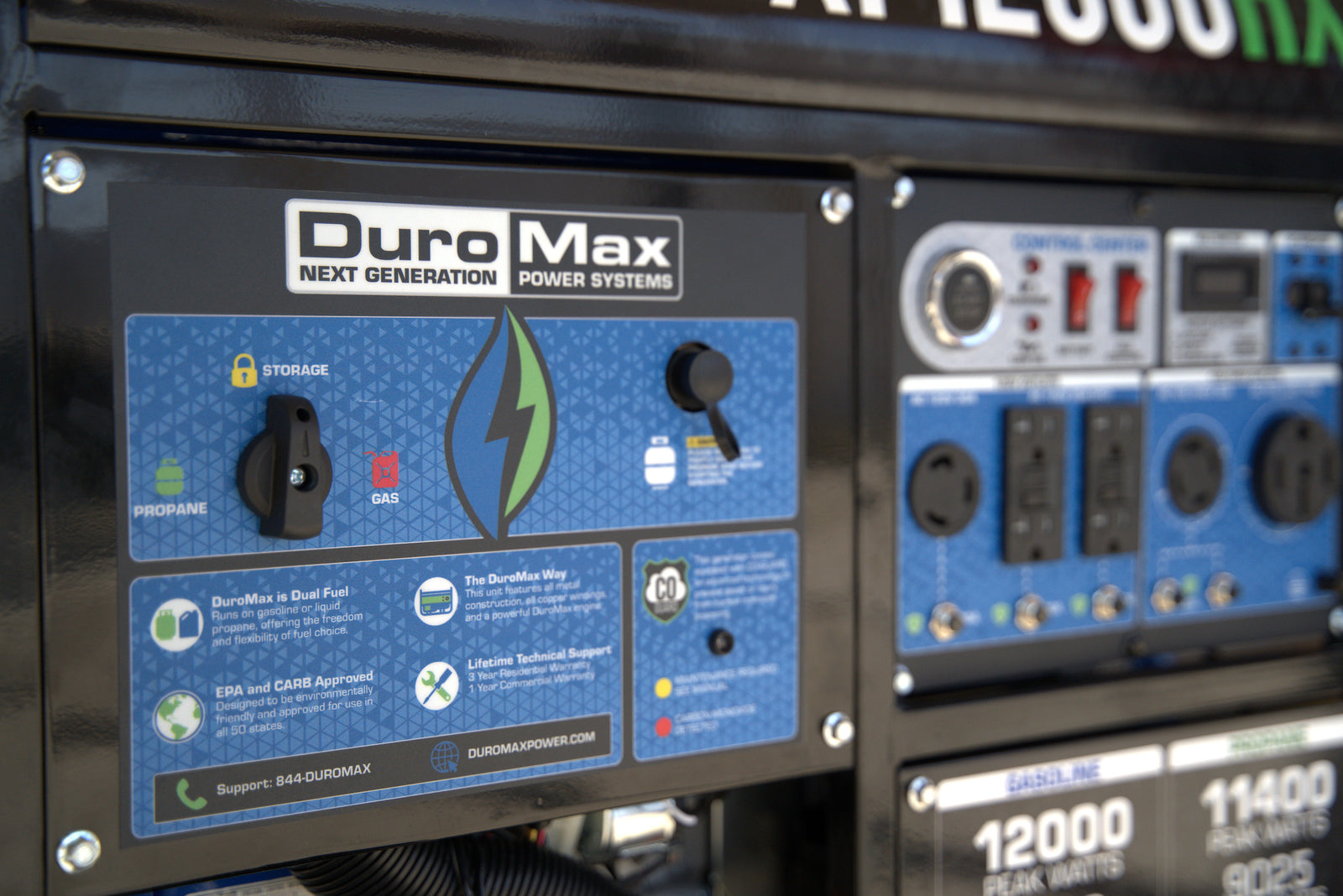 Duromax 13,000 Watt Dual Fuel Portable HX Generator with CO Alert